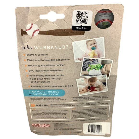 WubbaNub Infant Pacifier With NY Yankees Plush Baseball Dog Soothes 6-6 Months - Picture 4 of 5